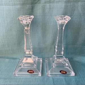 Vintage Toscany Classic Series 8” Crystal Candlesticks Holders Set